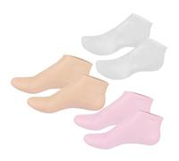 POPETPOP Gel Moisturizing Foot Socks 3 Pairs with Silicone Heel Pads for Pressure Relief, Lotion Socks for Dry Cracked Feet, Suitable for Pedicure and Spa Sessions