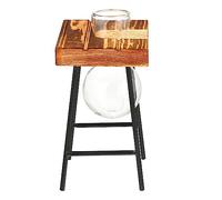 POPETPOP Glass Bulb Planter Hydroponic Vase Wooden Stand Elegant Decor for Tabletop Room Kitchen Office