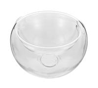 POPETPOP Glass Salad Bowl High Borosilicate Serving Bowl for Dry Ice | Double-layer Design, Breathable Opening, Smooth Surface, round Shape, Suitable for Fruit Desserts, Molecular Cuisine