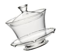 POPETPOP Glass Tea Bowl Tea Cup Set Thickened Glass with Lid Portable Dustproof Teaware Office and Home