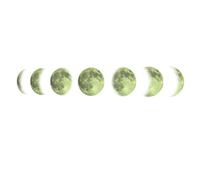 POPETPOP Glow in The Dark Moon Phases Wall Sticker for DIY Ceilings, Green PVC Luminous Removable Art Decal Suitable for Bedroom and Living Room Decoration