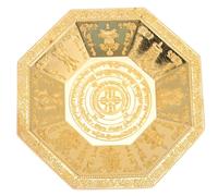 POPETPOP Gold Octagonal Buddhist Smoke Offering Plate Ritual Fire Tribute Dish Temple Worship Bowl for Altar Ceremony with Eight Auspicious Symbols