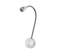 POPETPOP Gooseneck Led Wall Mounted Reading Lamp 3w Warm White Bedside Light Silver Flexible Bedroom Night Light for Indoor Use