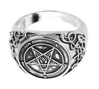 POPETPOP Gothic Pentacle Ring for Men and Women Elegant Simple Wiccan Jewelry Stylish Witchcraft Accessory Delicate Vintage Inspired Design for Halloween and Everyday Wear