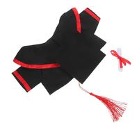 POPETPOP Graduation Bear Outfit with Red Mini Cap, Gown and Certificate for Plush , Soft Cloth Material, Enhancing Creativity and Hands-on Skills, Souvenir for Parties and Grad Season
