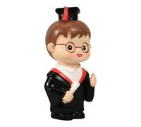POPETPOP Graduation Doctor Resin Figurine Cake Topper for Decorative Ornaments and Graduation Parties, Mini Lovely Cartoon Style Cake Decoration for Desserts and Desktop Layouts