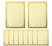 POPETPOP Graduation Time Blank Certificate Papers with Foil Metallic Border, 10 Sheets of Practical and Convenient Certificate Inner Paper for Office and Decoration Use