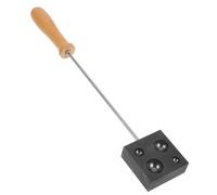 POPETPOP Graphite Mold Half Sphere Casting Mold with Wood Handle for Metal and Glass Smelting, Embossing and Branding Iron Tool, Sturdy Crafting Equipment for Sculpture and Woodworking