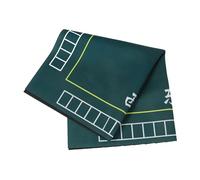 POPETPOP Green Square Mah-jongg Table Mat with Non-slip Design and Noise Reduction, Polyester and Rubber Gaming Tabletop Cover for Card Racks and Betting Chips