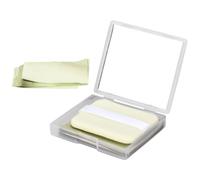 POPETPOP Green Tea Oil Absorbing Paper Set with Mirror Case, Facial Oil Control Blotting Sheets for Oily Skin, 1 Regular Pack + 1 Refill Pack, Compact and Portable Cleaning Tissue for Men