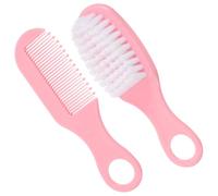 POPETPOP Grooming Care Kit that Does Not Scratch or Hurt Infant's Head with Soft Plastic Hair Brush and Comb Gentle Massage Design for Newborns Suitable for Daily Use