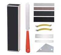 POPETPOP Guitar Fret Repair Tool Set 11pcs with Stainless Steel Fret Crowning File and Plastic Fingerboard Protector for Polishing and Protecting Fingerboard, for DIY Works and Guitar