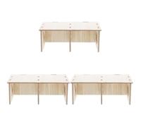 POPETPOP Habitats 3pcs Animals Habitat Chamber Multi-room Window Multi Rat S Hut Funny for Pet House Squirrel Hideouts Clear Maze Cabin Wooden Toy Hideout Three Gerbil Ferret and Small Hamster House