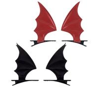 POPETPOP Hair Clips Pu and Metal Halloween Lightweight 4pcs Bat Wing and Devil Wings Hairpins Fun Hair Accessories for Party Cosplay Photoshoots