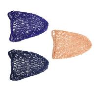 POPETPOP Hair Net 3Pcs Long Mesh Elastic Crochet Hair Covers for Bedtime in Royal Blue Navy Khaki Suitable for Women and
