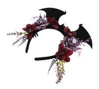 POPETPOP Halloween Bat Headband for Women, Flexible Construction with Non-woven Fabrics, Nonreflective Spooky Hair Accessory for Outdoor Walks and Stage Shows, Size 23x21x3.5cm