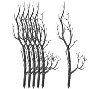 POPETPOP Halloween Black Twig Branches 6 Pack Decorative Vase Filler | Plastic Twigs Sticks, Dried Tree Branch, Bare Branch Shape, Black Finish, Vase Filler, Halloween Party Home Display