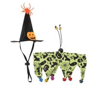 POPETPOP Halloween Cat Hat and Scarf for Cat Costume Stylish Collar Halloween Elements for Party Pet Witch Hat