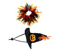 POPETPOP Halloween Cat Hat and Scarf Kitten Outfit Decorative Cat Neckerchief Soft Pet Supplies