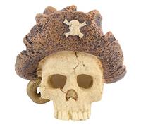 POPETPOP Halloween Fish Tank Decor Lifelike Pirate Skull Resin for Aquarium Decorations