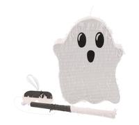 POPETPOP Halloween Ghost Piñata with Stick and Eye Mask, Lightweight Paper 3d Ghost Candy Holder, Fillable Smash Pinata for Outdoor or Haunted House Party Decoration