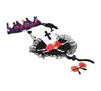 POPETPOP Halloween Pet Dress-up Hat Cat Costume Decorative Cat Collar Cosplay Suit Kit Pet Glass Decor Accessory