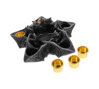 POPETPOP Halloween Resin Bat Candle Holder Tealight Stand Spooky Gothic Home Decor Party Decoration for Festive Ambiance and Artistic Display