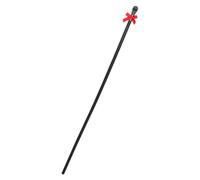 POPETPOP Halloween Skull Scepter Wand Costume Prop, Plastic Skeleton Staff with Bowtie Detail, Safe and Easy to Carry, Silver Skull Cane for Halloween Themed Staff Look and Costume Event