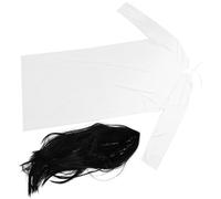 POPETPOP Halloween Womens Ghost Costume Set White Cloth with Black Hair for Pretend Play and Birthday Party Scary Haunted House Dress up Prop