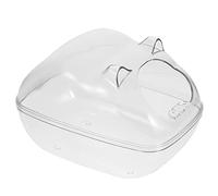 POPETPOP Hamster Cages Hamster Sand Bathroom Clear Hamster Sand Bath Container Sandbox Sauna Toilet for Hamster Rat Mice Clear Tub