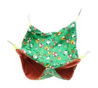 POPETPOP Hamster Hammock Bed for Small Pets Warm Hanging Nest for Guinea Pigs and Rats Cozy Cotton Sleeping House Green and Play