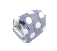 POPETPOP Hamster House Bed Guinea Pig Winter Warm Sleeping Nest Hideout for Hedgehog Chinchilla Dot Print Pet Bed House Cage Size XS(Grey)