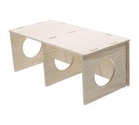 POPETPOP Hamster Platform 2pcs Small Tunnel Hide with Hamster Guinea s Squirrel Toys Funny Window Decor Natural Habitats Hiding Clear Maze Rat Gerbil Chamber Wood Animals Multi Toy