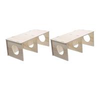 POPETPOP Hamster Platform 2pcs Small Tunnel Hide with Hamster Squirrel Toys Funny Window Decor Natural Habitats Hiding Clear Maze Rat Gerbil Chamber Wood Animals Multi Toy