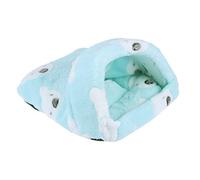 POPETPOP Hamster Sleeping Bag Guinea Pig Winter Warm House Bed Washable Cotton Hammock Small Animals Hanging Nest Cage for Rat Hedgehog Chinchilla - Size Small (Green)