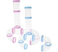 POPETPOP Hamster Tunnels DIY Cage Tubes 2 Sets Plastic Connectable Tubes for Small Pets Playground and Spatial Thinking Development