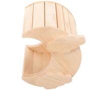 POPETPOP Hamster Wooden Hideout Moon Shaped 7.07X6.48 Indoor Cage Accessory for Small Pets Like Chinchilla and Gerbil Play and Sleep