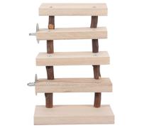 POPETPOP Hamster Wooden Ladder Climbing for Small Animals Natural Pet Ramp Bridge with 2-5 Steps Chinchilla Cage Accessory for Activity and Chewing
