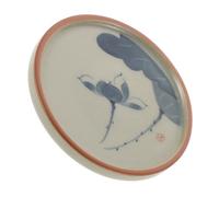POPETPOP Hand-painted Ceramic Tea Cup Coaster, Heat-resistant Porcelain Tea Bag Holder and Insulated Drink Saucer, 1pcs Traditional Ancient Kiln Style