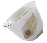 POPETPOP Hand Painted Ceramic Tea Cup for Tea with Smooth Surface and Dishwasher Safe Feature Elegant White Ceramic Drinking Cup with Families or Entertaining Guests