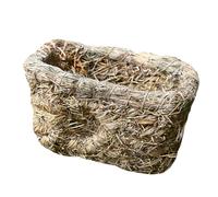 POPETPOP Hand-woven Mountain Grass Pet House Nest with Dual-hole Design, Comfortable Sleeping House and Playground for Cats and Holland Pigs, Indoor Safe Pet Shelter in Yellow