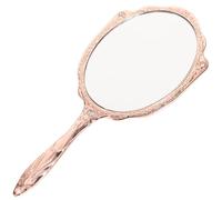 POPETPOP Handheld Mirror High Definition Reflection and 360-degree Rotation Vintage Style with Handle Metal and Glass Compact Makeup Mirror Portable for Women for Travel and Daily Use