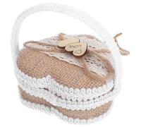 POPETPOP Handheld Rustic Jute Ring Box for Wedding Ceremony Flower