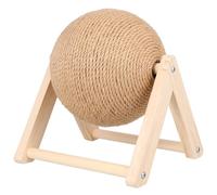 POPETPOP Handmade Sisal Cat Scratching Ball for Kittens Medium Size Brown Kitten Training Plaything Interactive Pet Amusement for Indoor Cats