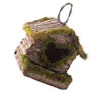 POPETPOP Hanging Bird Nest House Comfortable Wood Bird Breeding Nest for Outdoor Decorative Birds Shelter Garden Art Craft