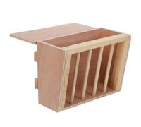 POPETPOP Hay Feeder Rack Bunny Hay Box Wooden Khaki Keeps Cages Clean for Rabbits and Chinchillas