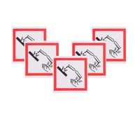 POPETPOP Hazmat Warning Decals 5Pcs 10X10Cm White Self-Adhesive Corrosive Material Labels for Workplace Safety and Hazardous Chemical Identification