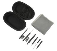 POPETPOP Hearing Aid Cleaning Kit 7pcs Set Dry Cloth, Cleaning Brush, Vent Rod, and Screwdriver in Carry Box - Professional Hearing Aid Maintenance Tools for Wax Removal and Daily Care