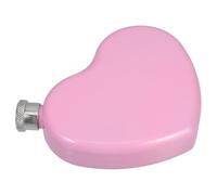 POPETPOP Heart Shaped Portable Stainless Steel Drinking Flask Compact Design Pocket Wine Flask for Travel and Outdoor Camping Leakproof Sturdy Pink