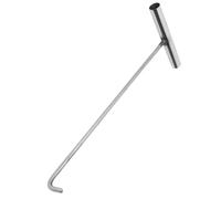 POPETPOP Heavy Duty 38cm Stainless Steel Manhole Cover Hook with 10mm Diameter T-Handle for Manhole Lid Lifting and Roll-up Door Pulling in Industrial and Maintenance Use